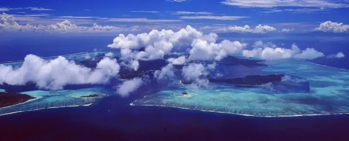 Framed Print : French Polynesia: The helicopter flight shows the beautiful lagoon of Bora Bora