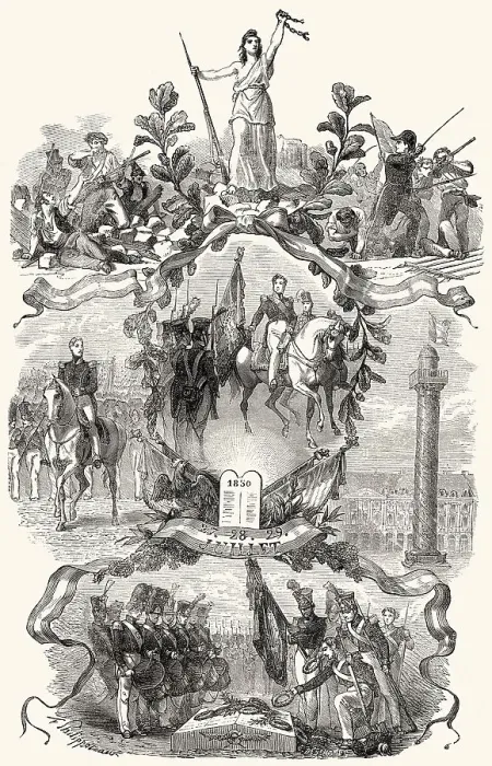 Framed Print : French Revolution of 1830, July Revolution, Paris Framed Print : French Revolution of 1830, July Revolution, Paris