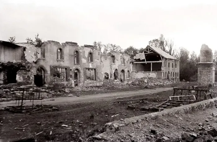 Framed Print : French village destroyed by mortar shells Framed Print : French village destroyed by mortar shells