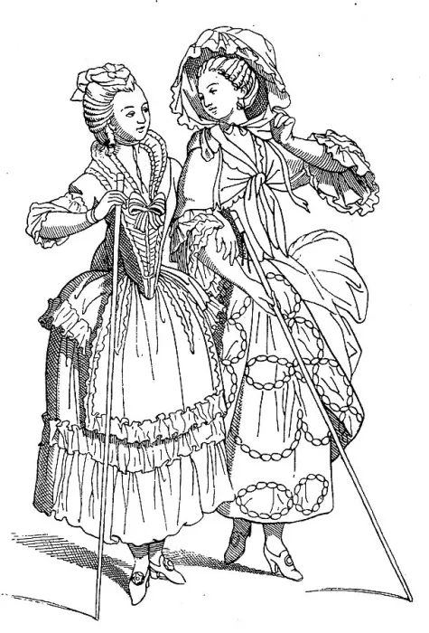 Framed Print : French Women in Promenade Costume Framed Print : French Women in Promenade Costume