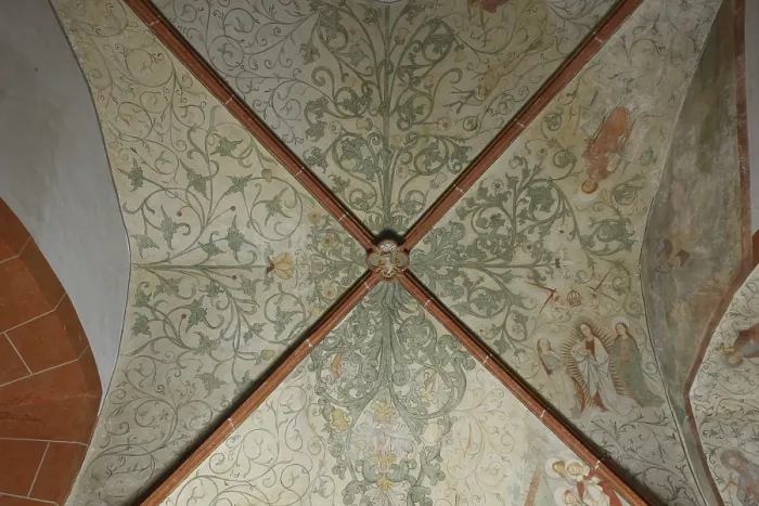 Framed Print : Frescoes under the west gallery