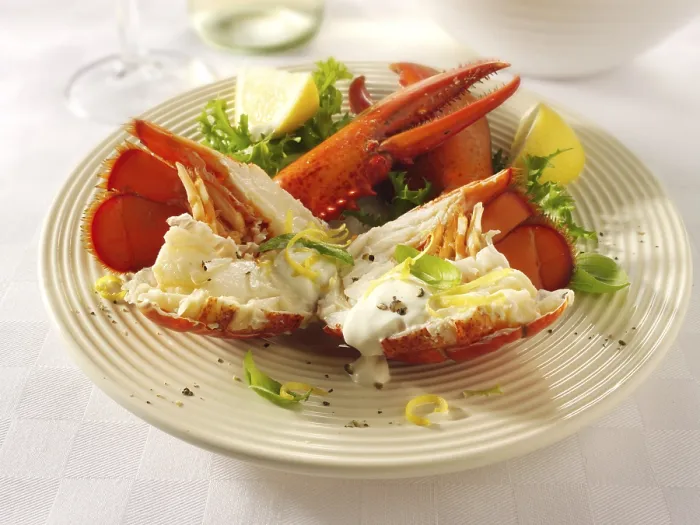 Framed Print : Fresh lobster with salad