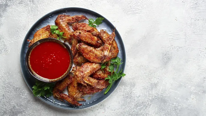 Framed Print : Fried in the oven, chicken wings