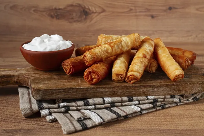 Framed Print : Fried spring rolls with cheese Framed Print : Fried spring rolls with cheese