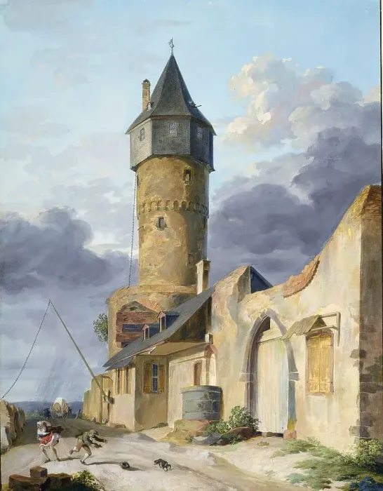 Framed Print : The Friedberger Warte, Wartturm, c