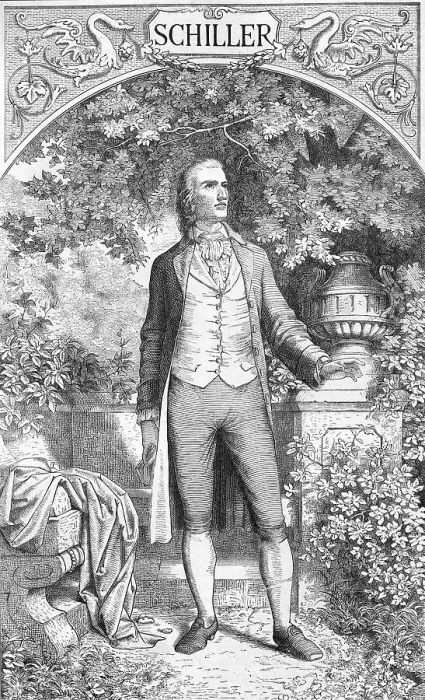 Framed Print : Friedrich Schiller, drawing by E