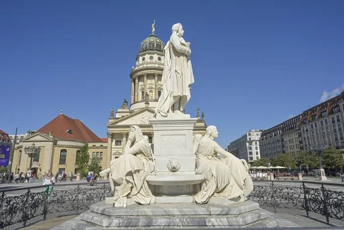 Framed Print : Friedrich Schiller monument, French Cathedral
