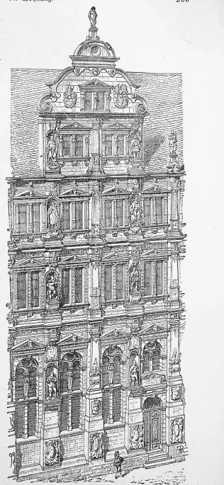 Framed Print : Friedrichsbau at Heidelberg Castle around 1880