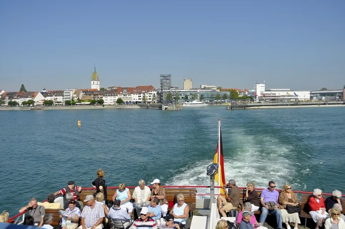 Framed Print : Friedrichshafen on Lake Constance, passenger ship