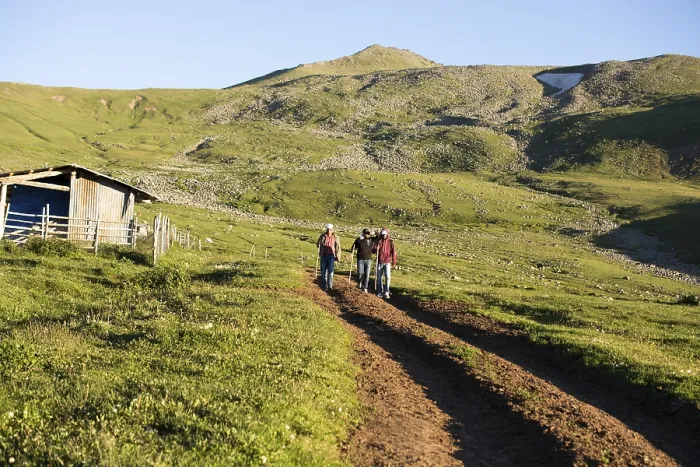 Framed Print : Friends taking an excursion on a mountain Framed Print : Friends taking an excursion on a mountain