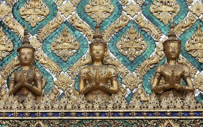 Framed Print : Frieze with ornaments and golden figures
