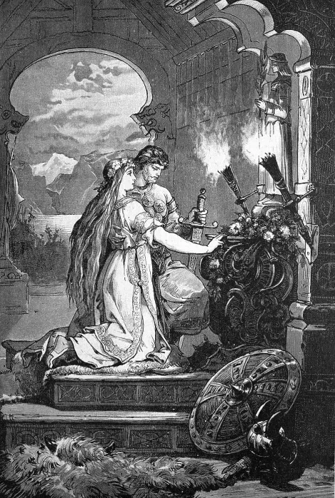 Framed Print : Frithjof and Ingeborg in Baldur's Temple Framed Print : Frithjof and Ingeborg in Baldur's Temple