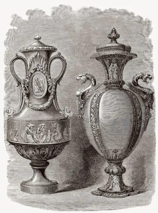 Framed Print : Frittenware oder Steinzeug aus der Manufacture nationale de Sevres