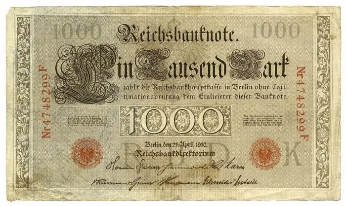Framed Print : Front, Reichsbank banknote, 1000 Marks Framed Print : Front, Reichsbank banknote, 1000 Marks