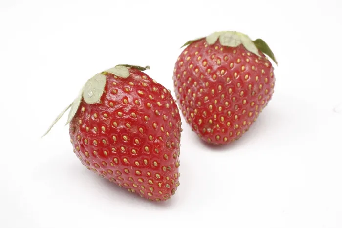 Framed Print : Fruit, Strawberry Fragaria Ananassa on white background