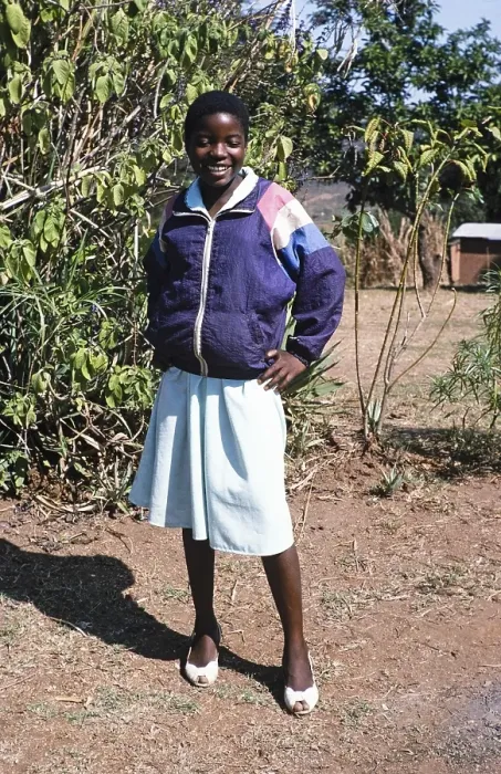 Framed Print : Full-length portrait of a standing young woman, Malawi, Southern Africa, 1995, Africa