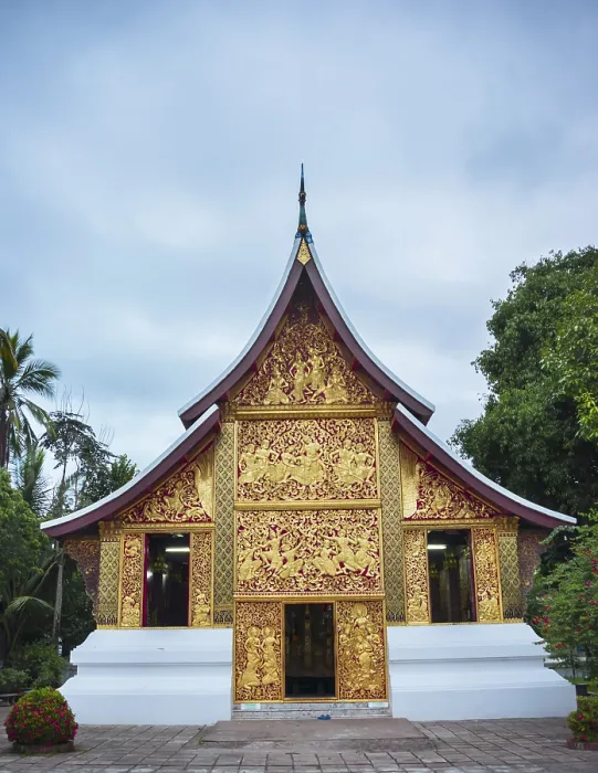 Framed Print : Funerary chapel in the temple Wat Xieng Thong Framed Print : Funerary chapel in the temple Wat Xieng Thong