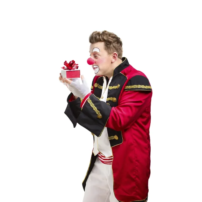 Framed Print : A funny clown with smiling joyful expression