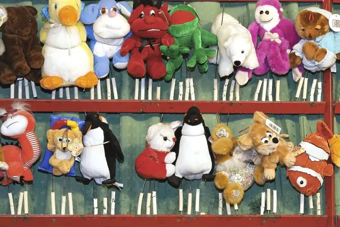 Framed Print : Funny cuddly toys, shooting gallery Framed Print : Funny cuddly toys, shooting gallery