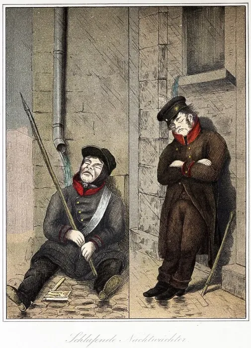 Framed Print : Funny old Hamburg, night watchman