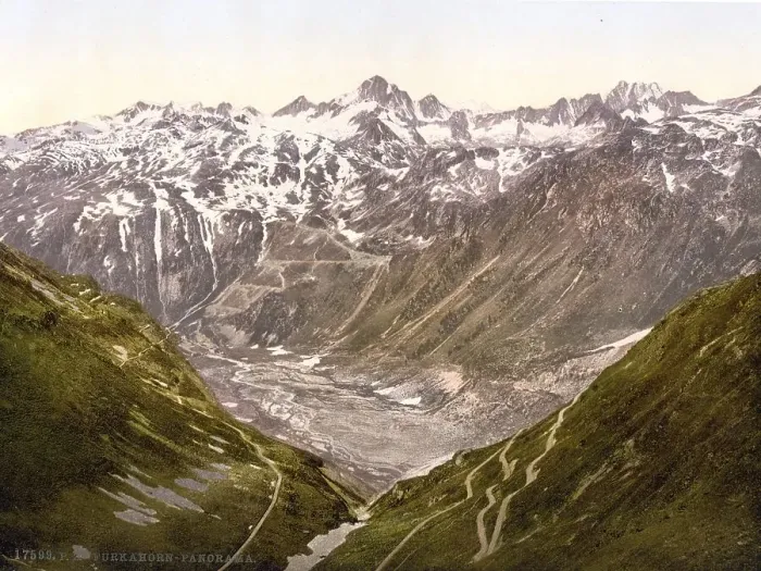 Framed Print : Furka Pass, general view from the Furkahorn