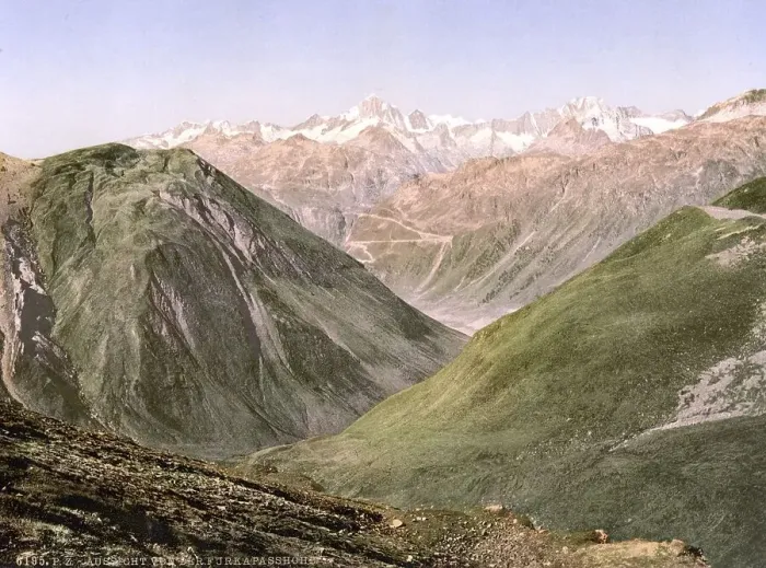 Framed Print : Furka Pass, view from the summit