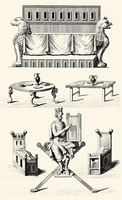 Framed Print : Furniture in Anglo-Saxon England, Great Britain