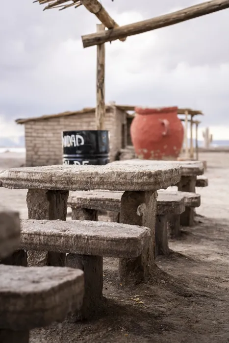 Framed Print : Furniture construction from salt