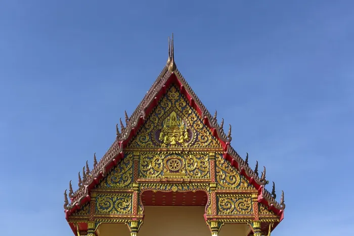Framed Print : Gable of Wat Klang temple, east facade Framed Print : Gable of Wat Klang temple, east facade