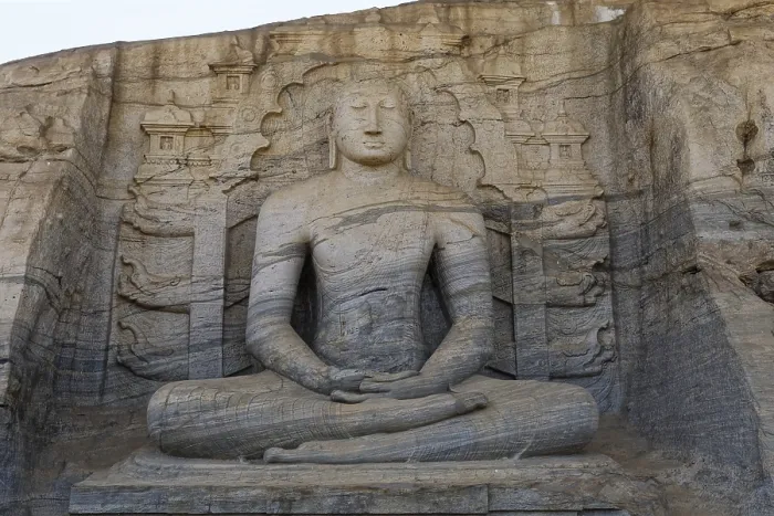 Framed Print : Gal Vihara (rock temple), meditating Buddha in lotus position