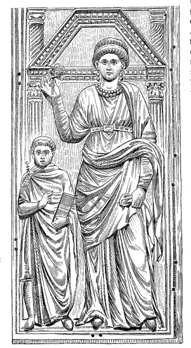 Framed Print : Galla Placida and her son Valentinian III Framed Print : Galla Placida and her son Valentinian III