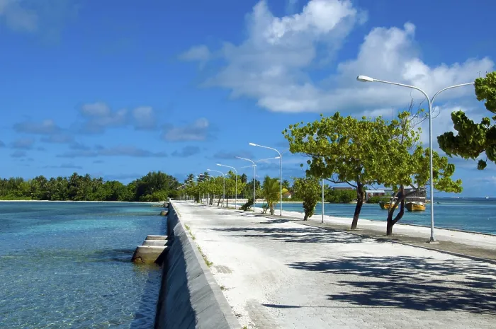 Framed Print : Gan is the southernmost island of Addu Atoll
