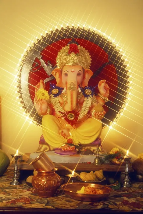 Framed Print : Ganesh ganpati festival, procession of elephant headed god idol