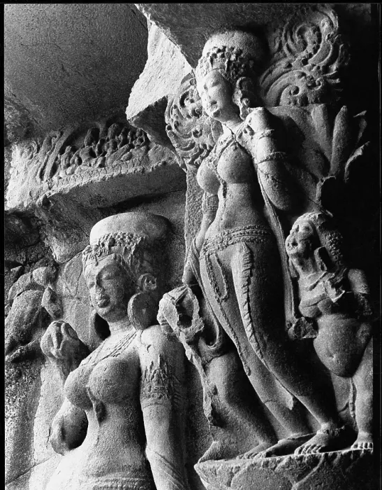 Framed Print : Ganga and Jamuna, Ellora caves, Aurangabad, Maharashtra, India, Asia, 1977, Asia