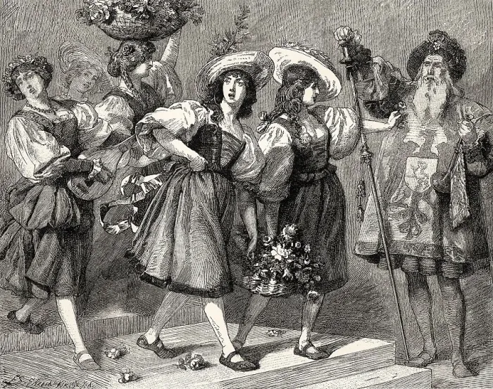 Framed Print : Garden-Girls of Florence, Florentine carnival