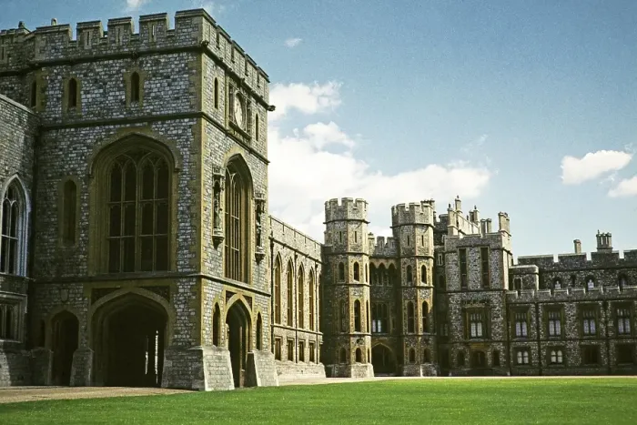 Framed Print : Gardens and historic buildings of Windsor Castle, Berkshire, England, UK, September 1959