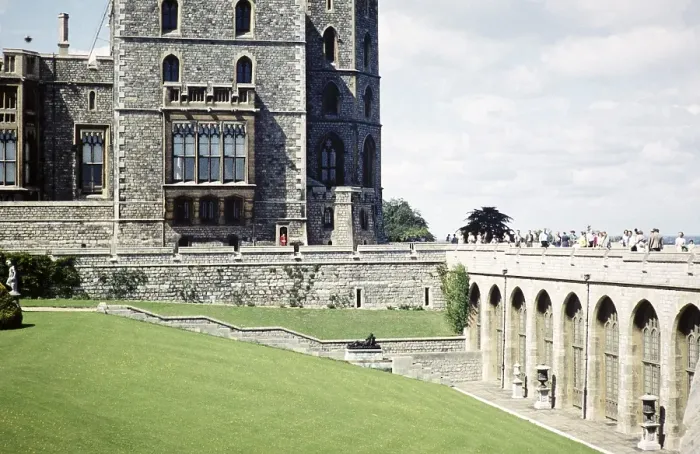Framed Print : Gardens and historic buildings of Windsor Castle, Berkshire, England, UK, September 1959 Framed Print : Gardens and historic buildings of Windsor Castle, Berkshire, England, UK, September 1959