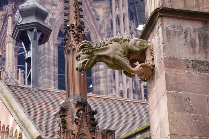 Framed Print : Gargoyles on the buttress of the Freiburg Cathedral Framed Print : Gargoyles on the buttress of the Freiburg Cathedral
