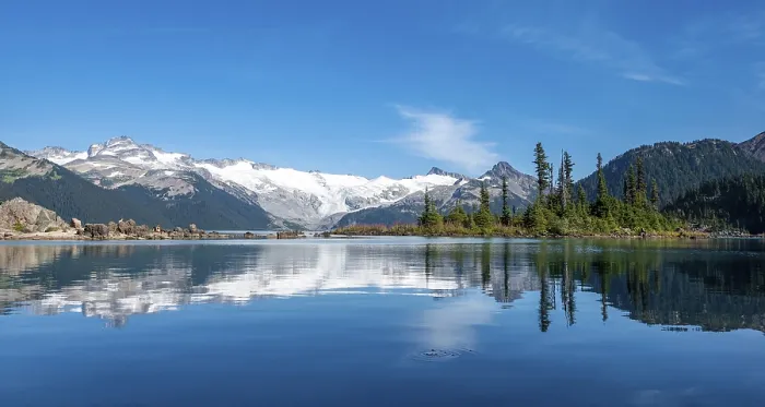 Framed Print : Garibaldi Lake, mountains reflected in turquoise glacial lake Framed Print : Garibaldi Lake, mountains reflected in turquoise glacial lake
