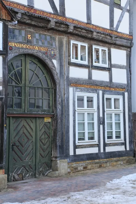 Framed Print : Gate entrance of a 17th century half-timbered house in BackerstraBe Framed Print : Gate entrance of a 17th century half-timbered house in BackerstraBe