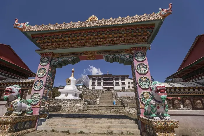 Framed Print : Gate to the Tengboche monastery