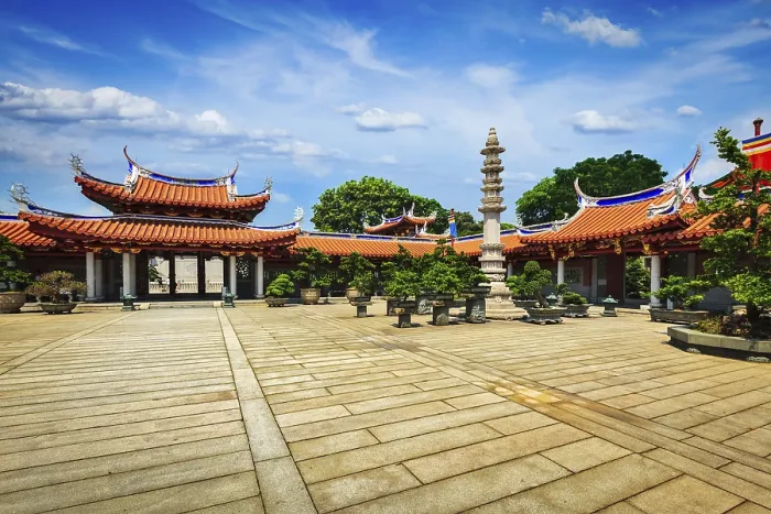 Framed Print : Gates of Lian Shan Shuang Lin Monastery Buddhist temple in Singapore