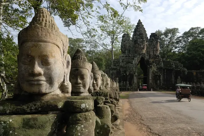 Framed Print : Gateway to Angkor Thom with guardian figures Framed Print : Gateway to Angkor Thom with guardian figures