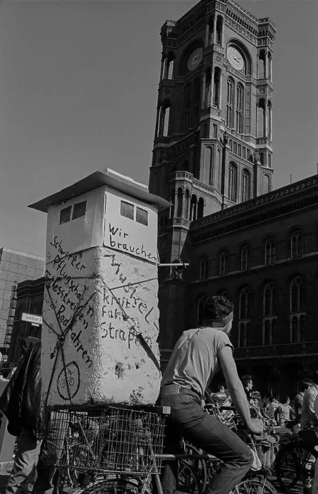 Framed Print : GDR, Berlin, 01.04.1990, bicycle demonstration from the Red Town Hall to Falkplatz Framed Print : GDR, Berlin, 01.04.1990, bicycle demonstration from the Red Town Hall to Falkplatz