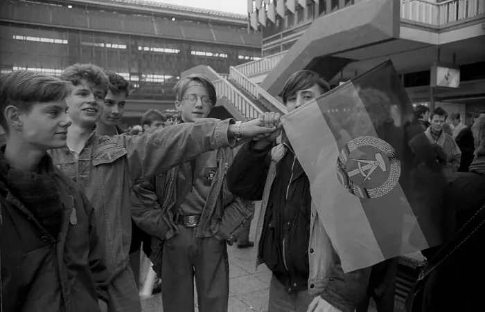 Framed Print : GDR, Berlin, 07.03.1990, demonstration against the right Framed Print : GDR, Berlin, 07.03.1990, demonstration against the right