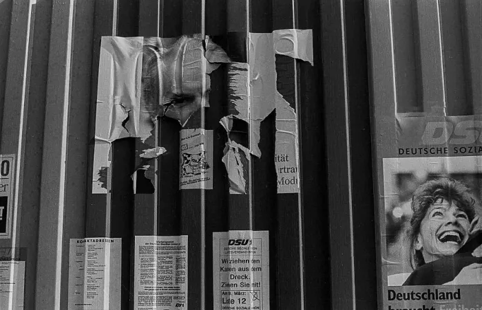 Framed Print : GDR, Berlin, 16.03.1990, election poster Framed Print : GDR, Berlin, 16.03.1990, election poster