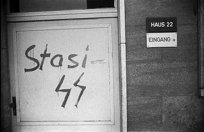Framed Print : GDR, Berlin, 19 February 1990, headquarters of the GDR's State Security in Normannenstrasse