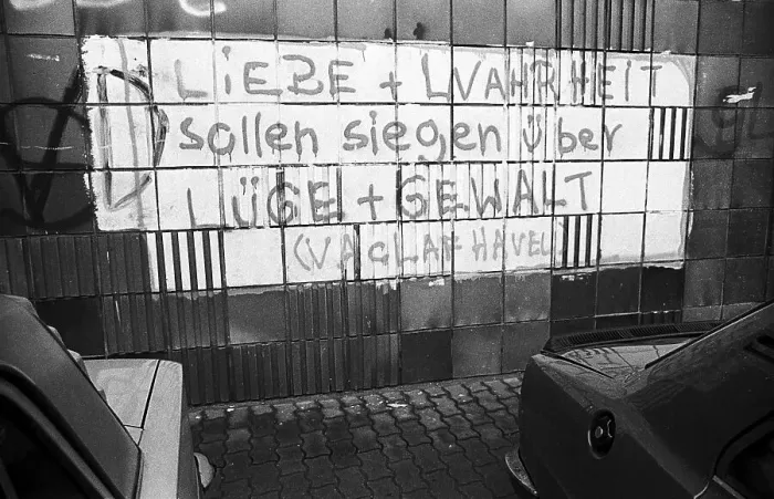 Framed Print : GDR, Berlin, 19 February 1990, headquarters of the GDR's State Security in Normannenstrasse
