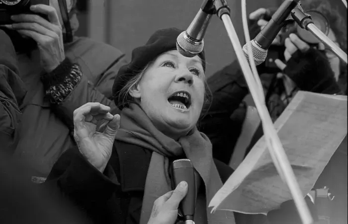Framed Print : GDR, Berlin, 19.11.1989, Demonstration on 19 November 89: Rally on Alexanderplatz