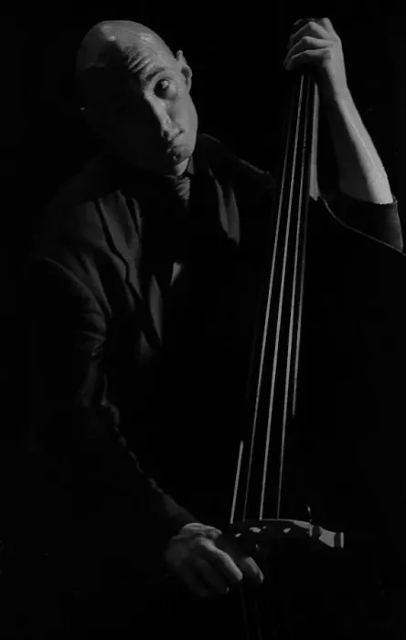 Framed Print : GDR, Berlin, 24. 11. 1986, bass player